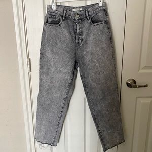 Pacsun black acid-wash loose straight jeans